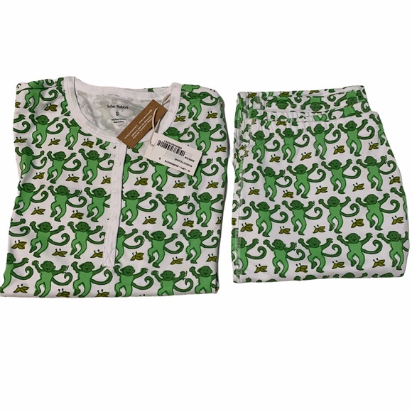 Roller Rabbit discontinued GREEN monkey pajama SM - Picture 7 of 9